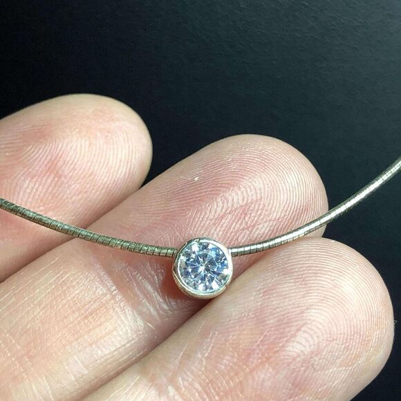 2015 Dyadema 925 sterling silver CZ Pendant Necklace 18" 4.8 grams - Picture 2 of 3